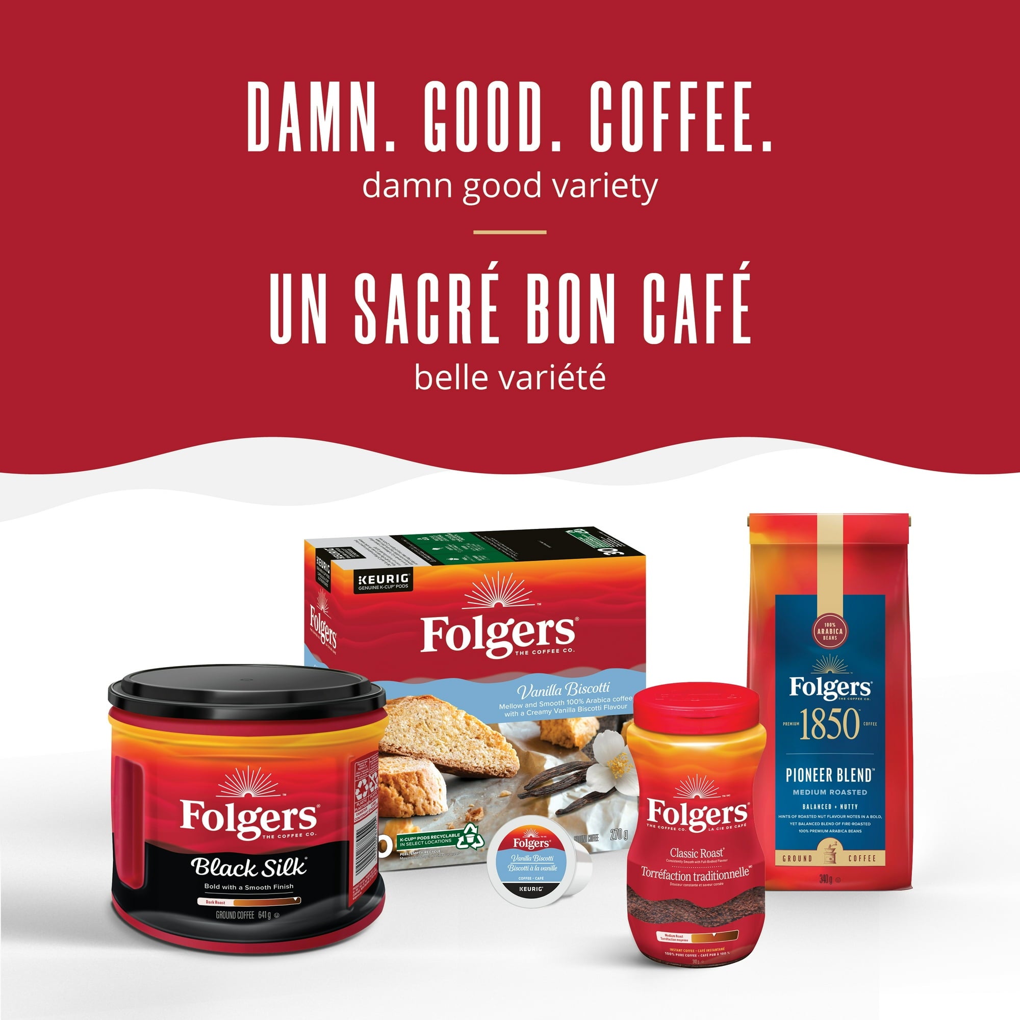 Folgers 1850 Pioneer Blend, Ground Coffee, 340g/12oz. - A Variety Of Folgers Coffees